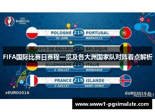 FIFA国际比赛日赛程一览及各大洲国家队对阵看点解析 FIFA国际比赛日赛程一览及各大洲国家队对阵看点解析
