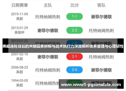 英超连胜背后的关键因素拆解与战术执行力深度解析体系管理与心理韧性
